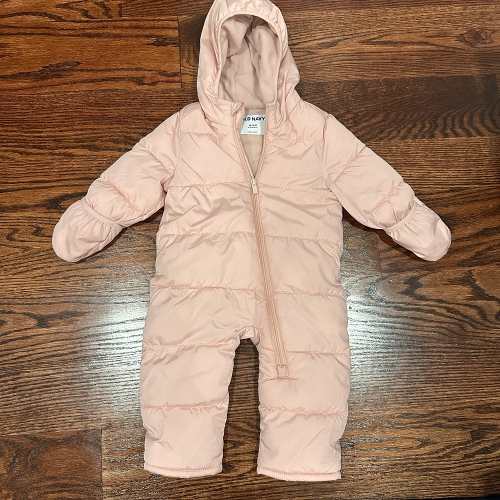 Old Navy Light Pink Hooded Snowsuit